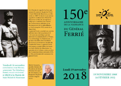 conférence et livre Général Ferrié par Michel amoudry Guide du Patrimoine Savoie Mont Blanc