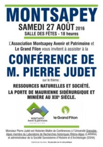 Conférence Pierre Judet Site minier des Hurtières histoire Maurienne