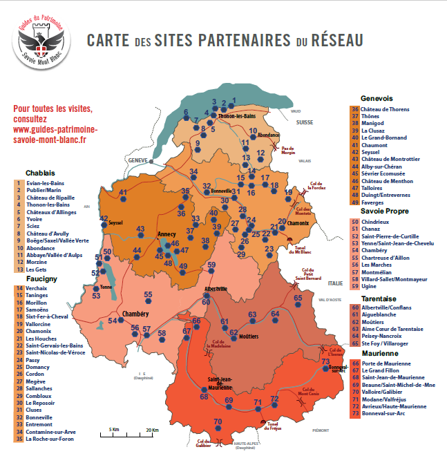 Carte Des Provinces Historiques Des Pays De Savoie Avec Les Guides Psmb Guides Du Patrimoine Savoie Mont Blanc